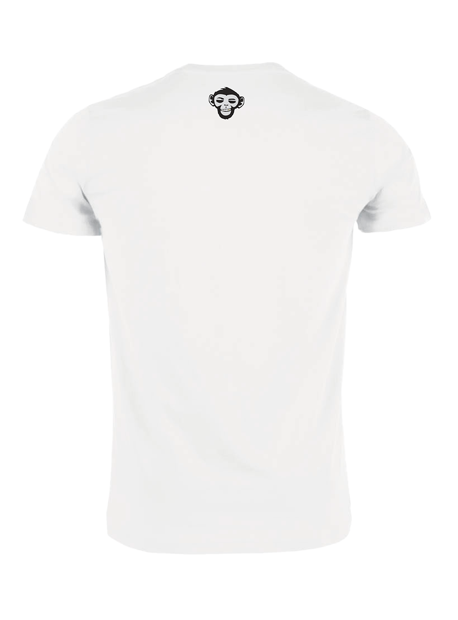 Men white t-shirt Monkey on the back