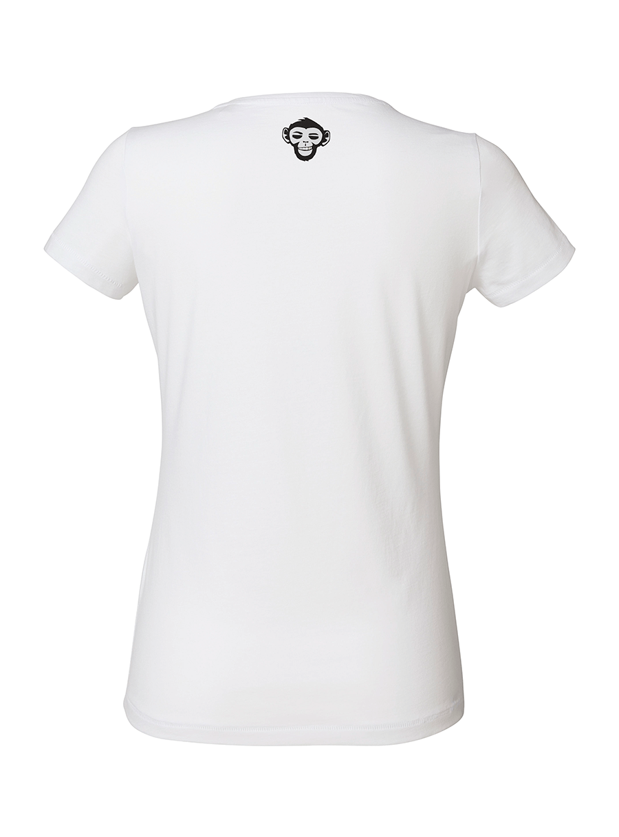 Women white t-shirt Monkey on the back