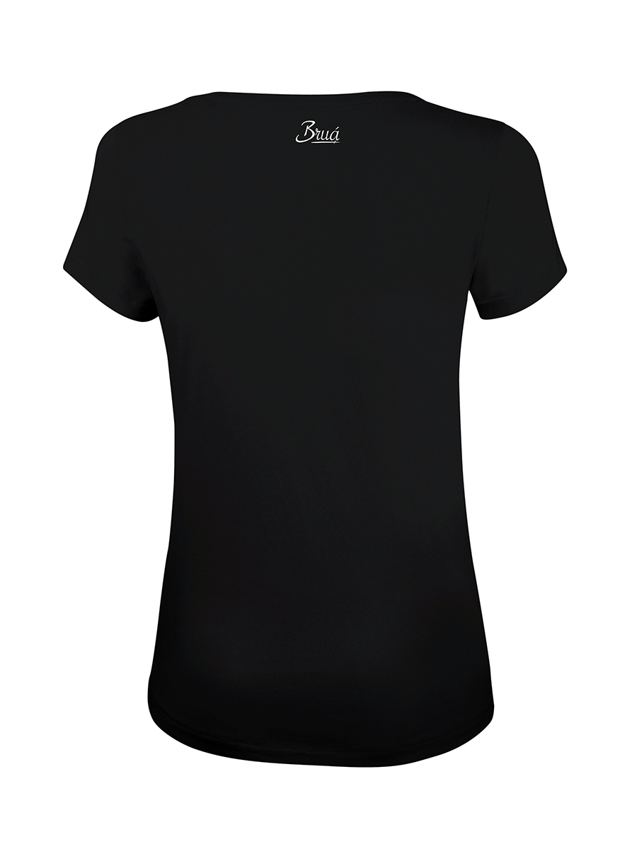 Women black t-shirt Bruá on the back