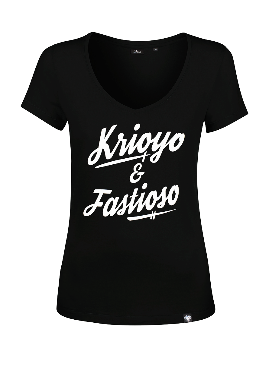 Krioyo y Fastioso Woman Black t-shirt front