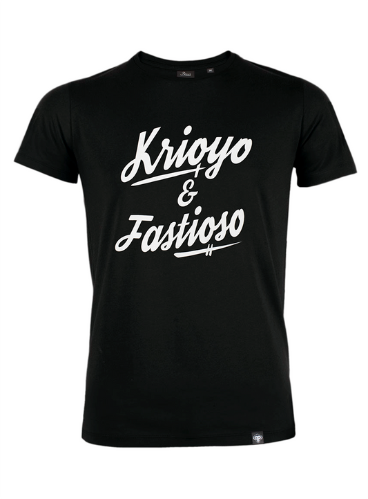 Krioyo y Fastioso Man Black t-shirt front