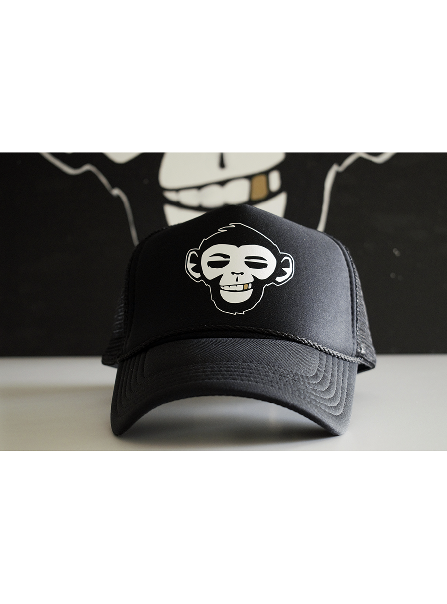 Monkey black trucker cap